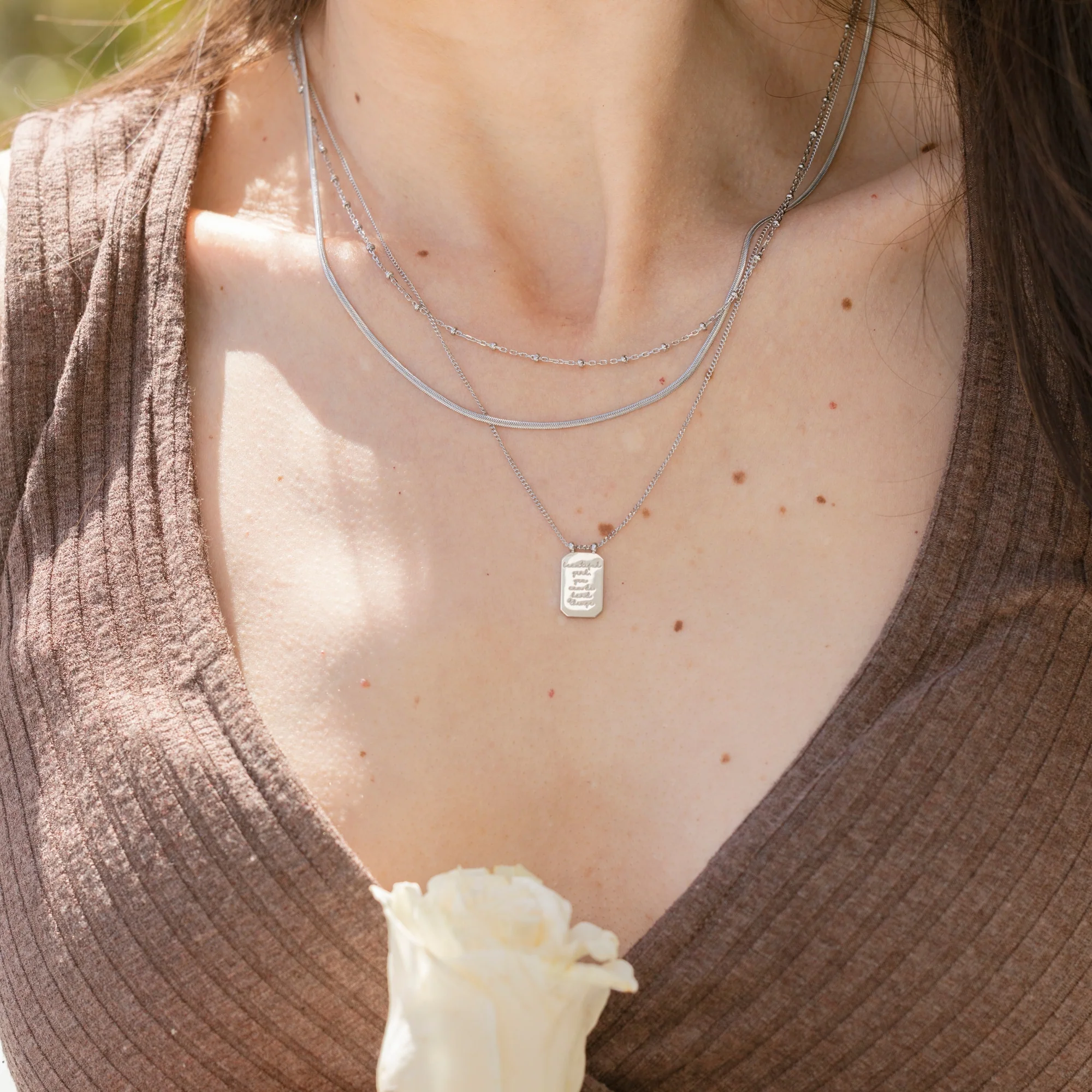 Beautiful Girl, You Can Do Hard Things - Layered Necklace - Image 5