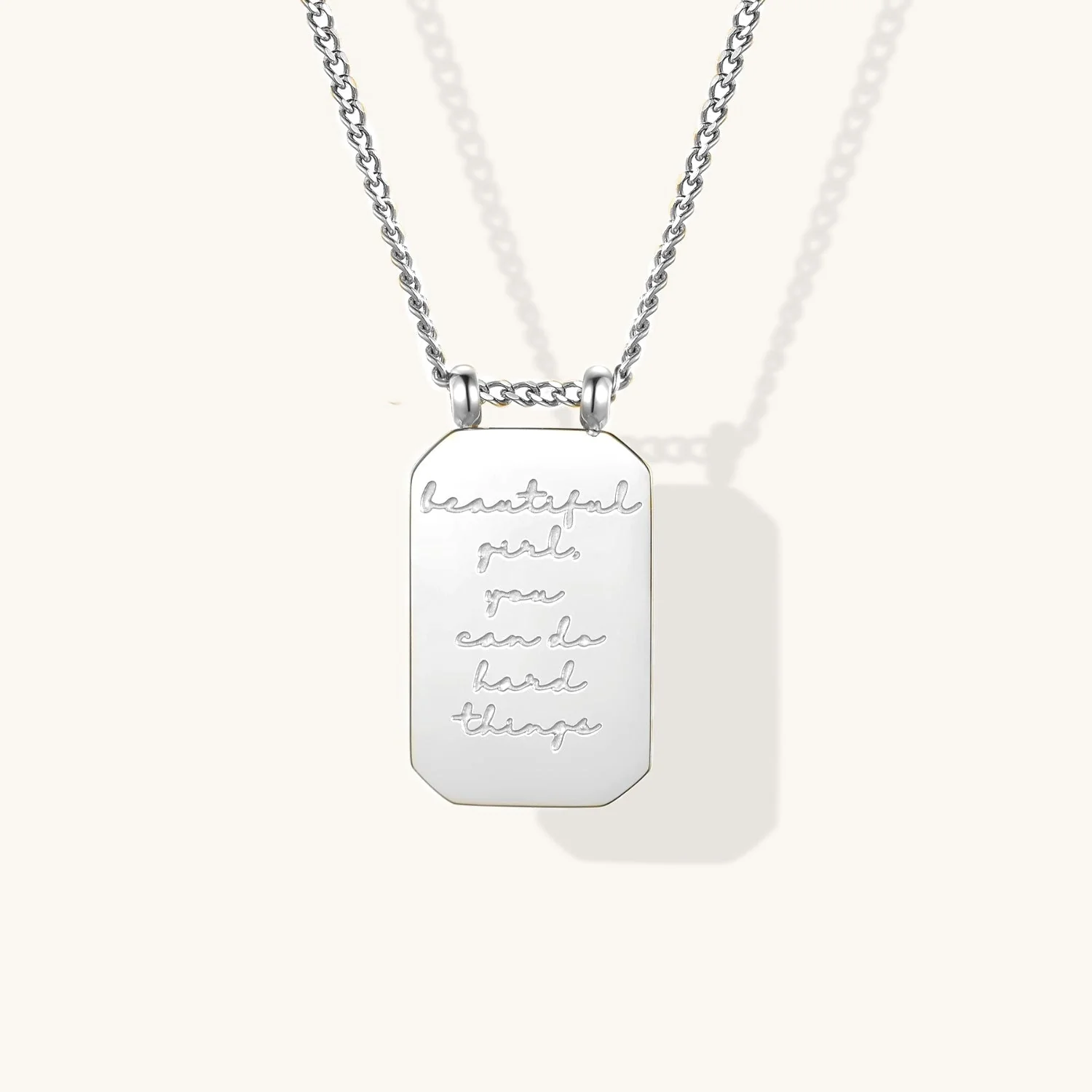 Beautiful Girl, You Can Do Hard Things - Necklace - Image 2
