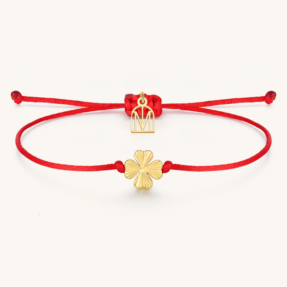 Clover Thread: Good Luck (red string)