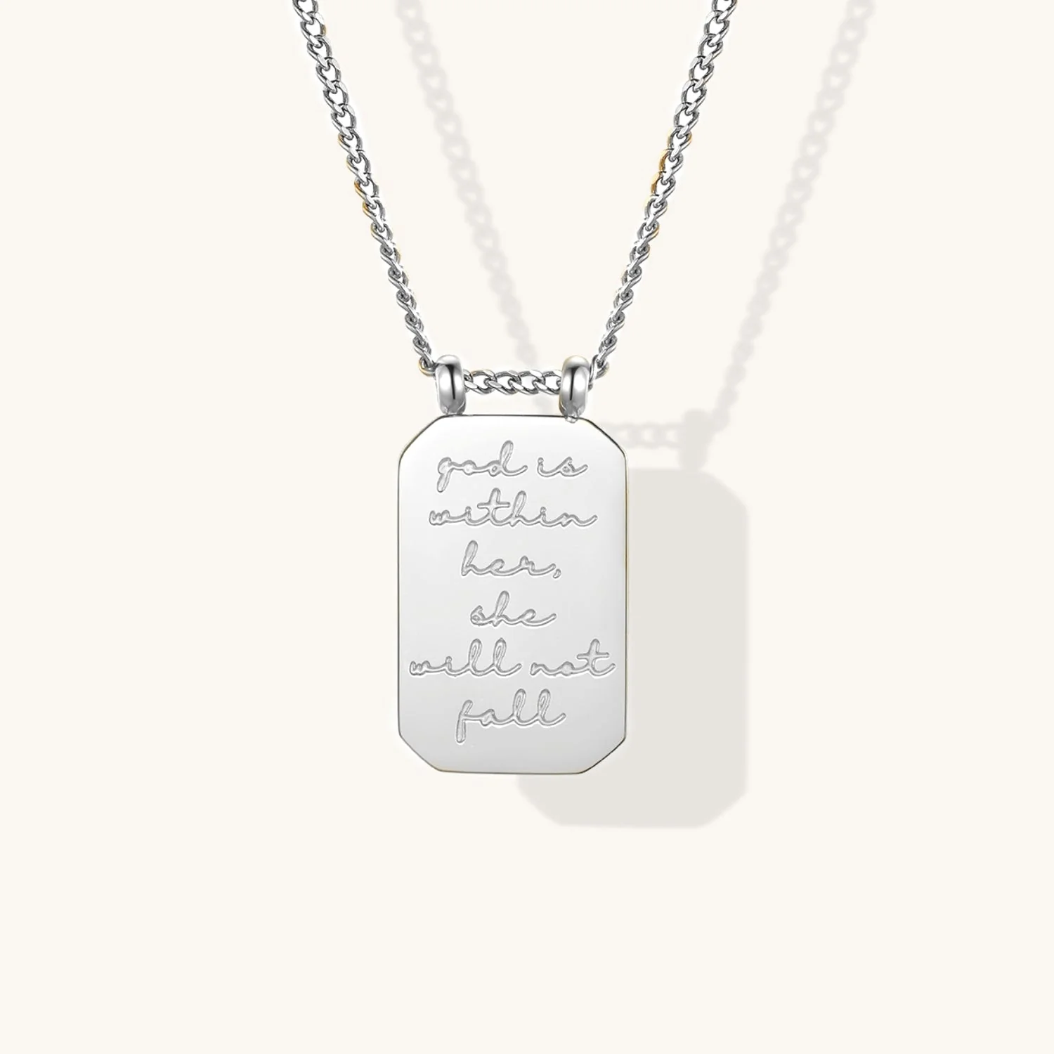 God Is Within Her, She Will Not Fall - Necklace - Image 2