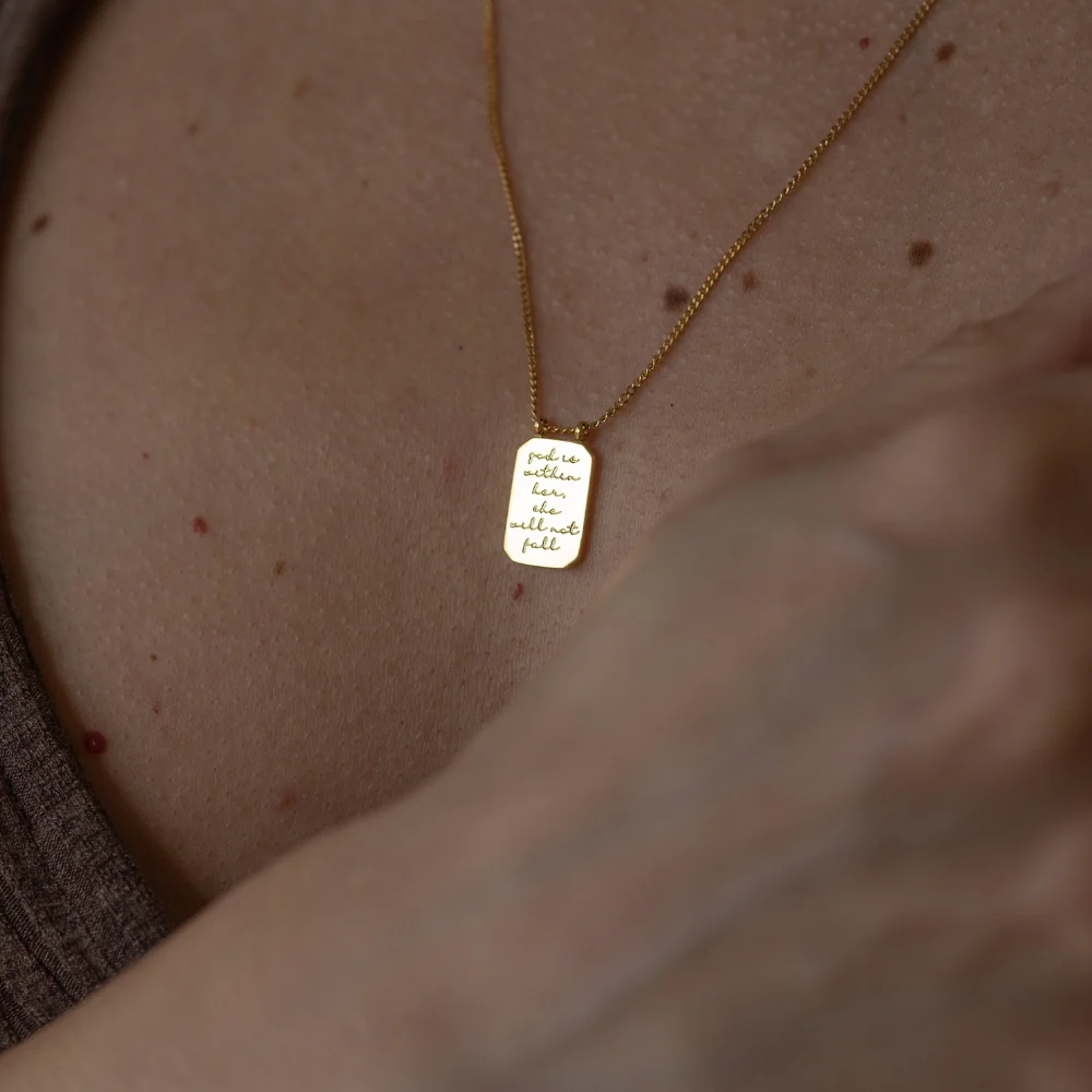 God Is Within Her, She Will Not Fall - Necklace - Image 3