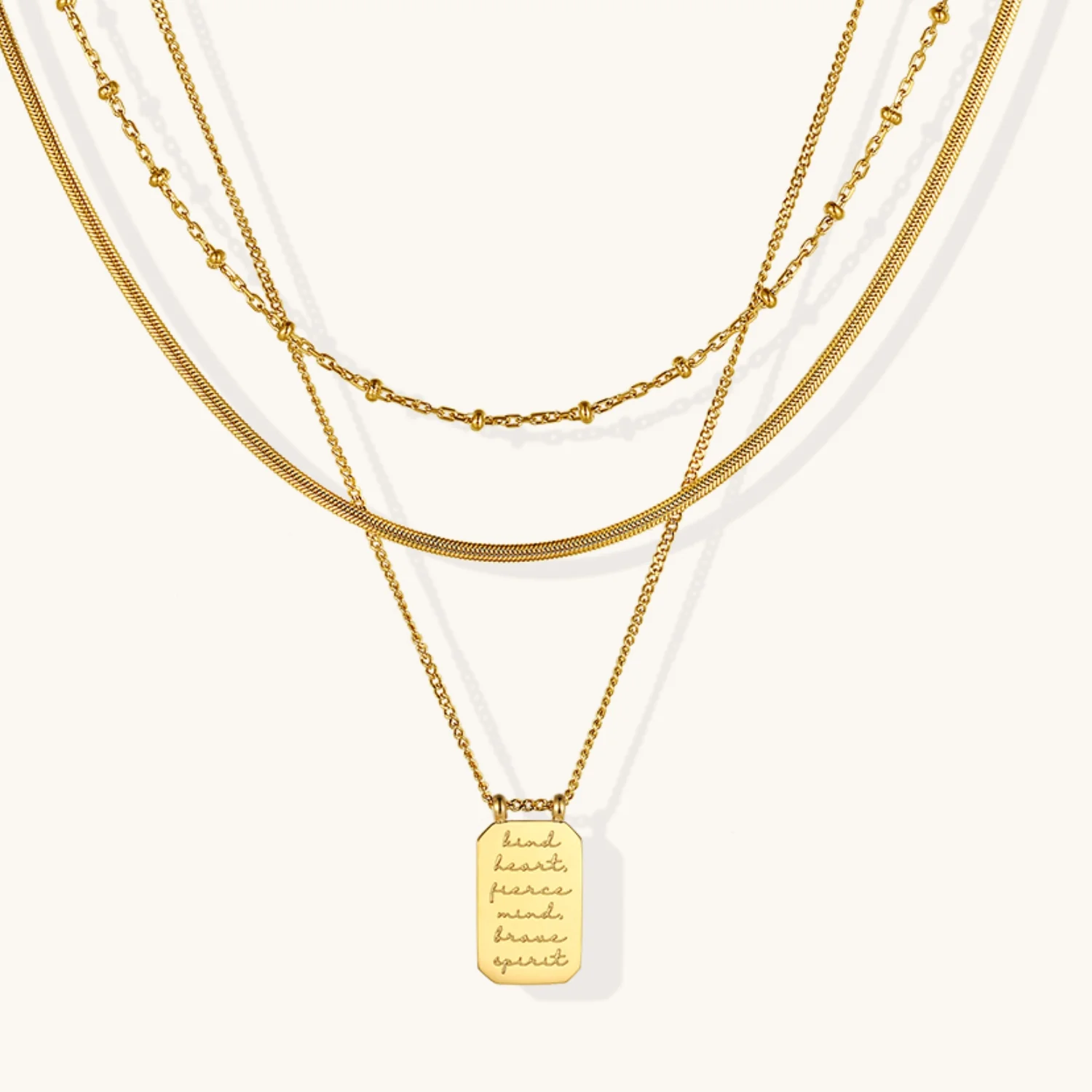 Kind Heart, Fierce Mind, Brave Spirit - Layered Necklace