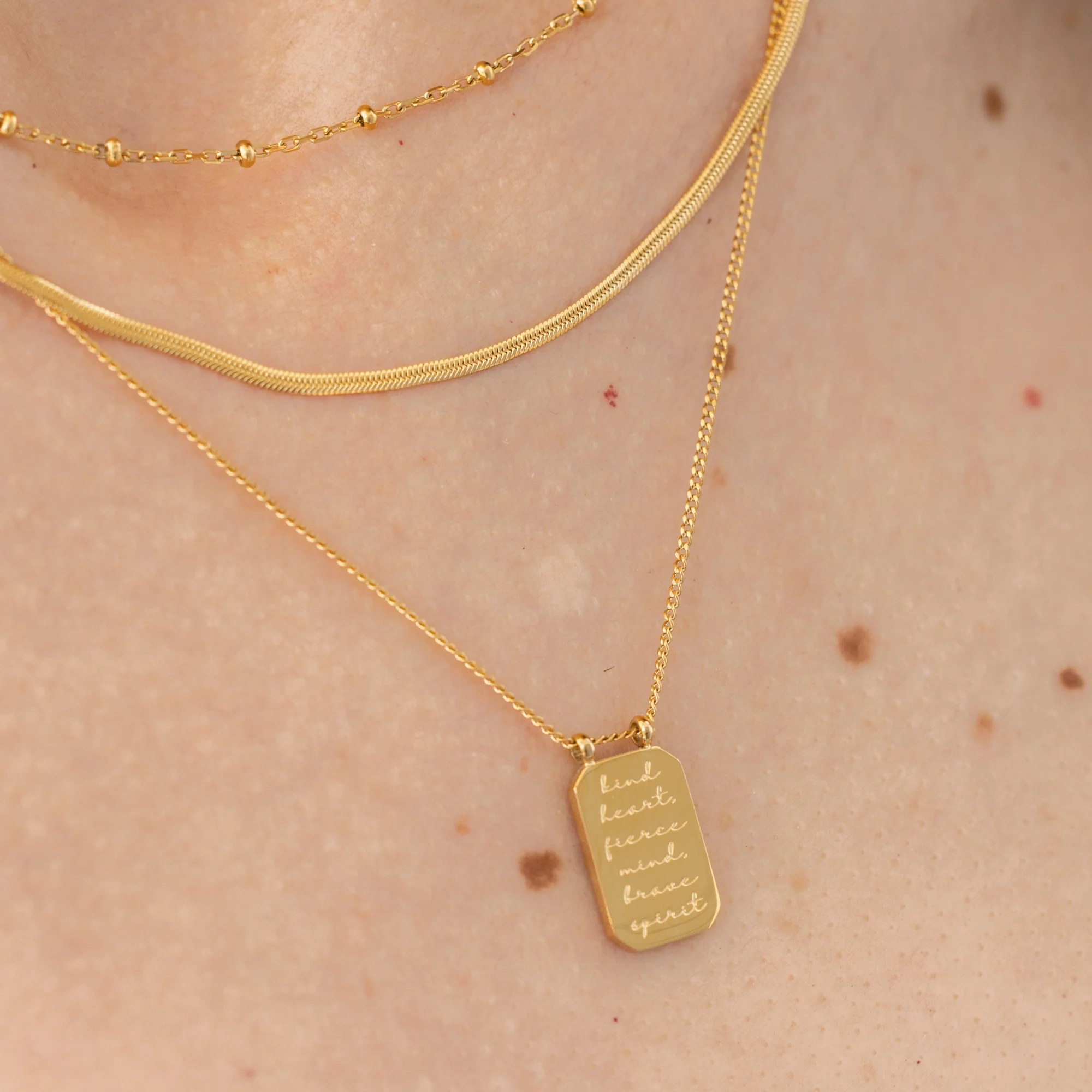 Kind Heart, Fierce Mind, Brave Spirit - Layered Necklace - Image 6