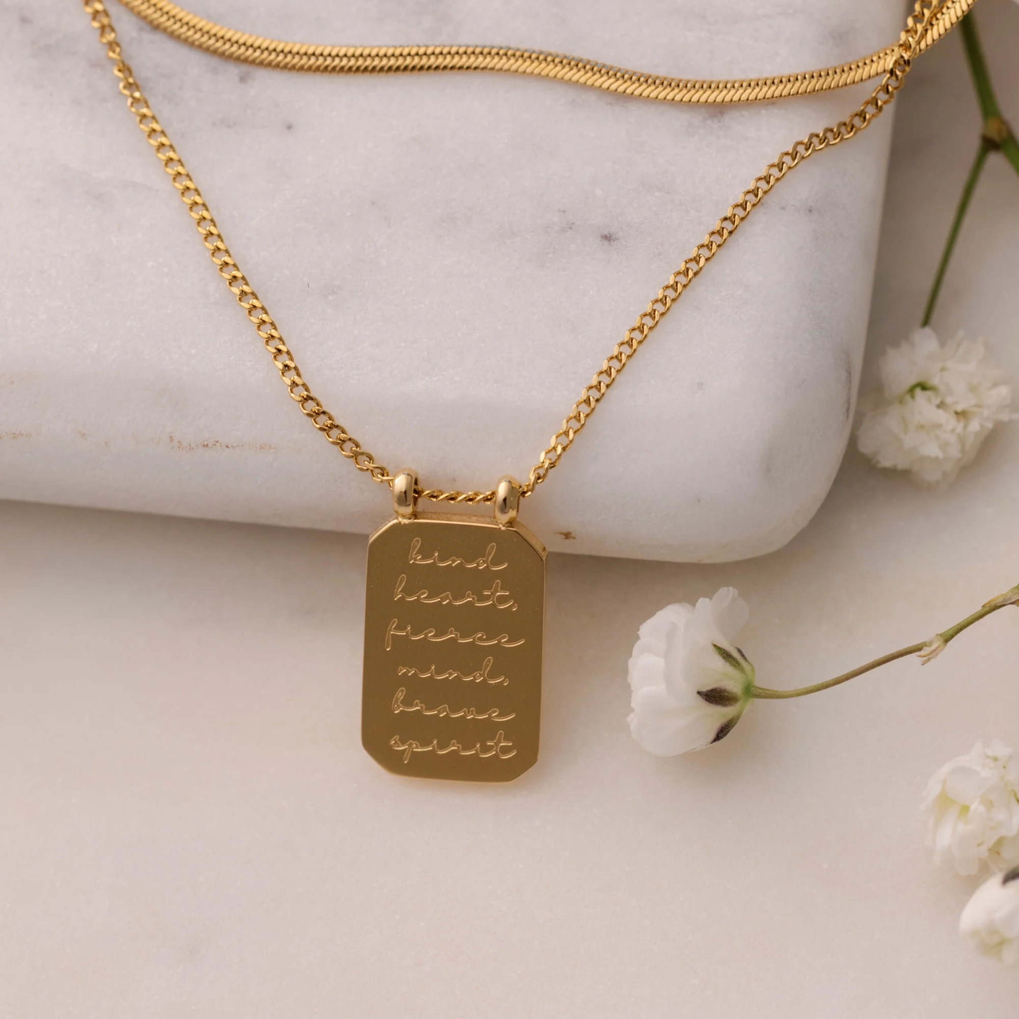 Kind Heart, Fierce Mind, Brave Spirit - Layered Necklace - Image 7